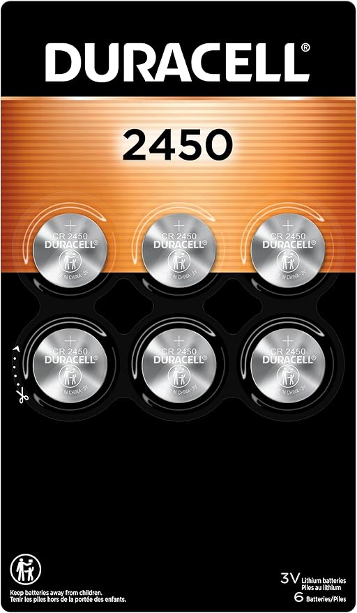 Duracell 2450 Lithium Battery, 6 Count (Pack of 1) Lithium Coin Battery